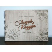 Guest Book A3 Wood Engrave